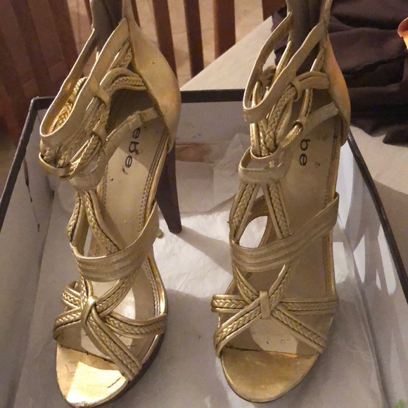 bebe gold shoes